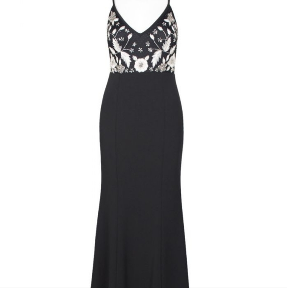 AIDAN BY AIDAN MATTOX SPAGHETTI STRAP EMBROIDERED BODICE ZIPPER BACK/SIZE 8 - Picture 2 of 13